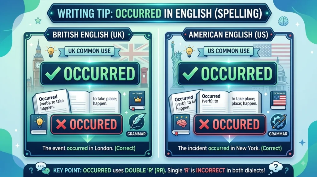 occurred vs occured