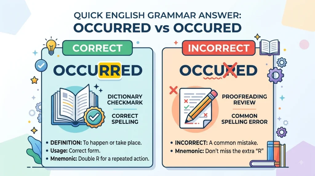 occurred vs occured